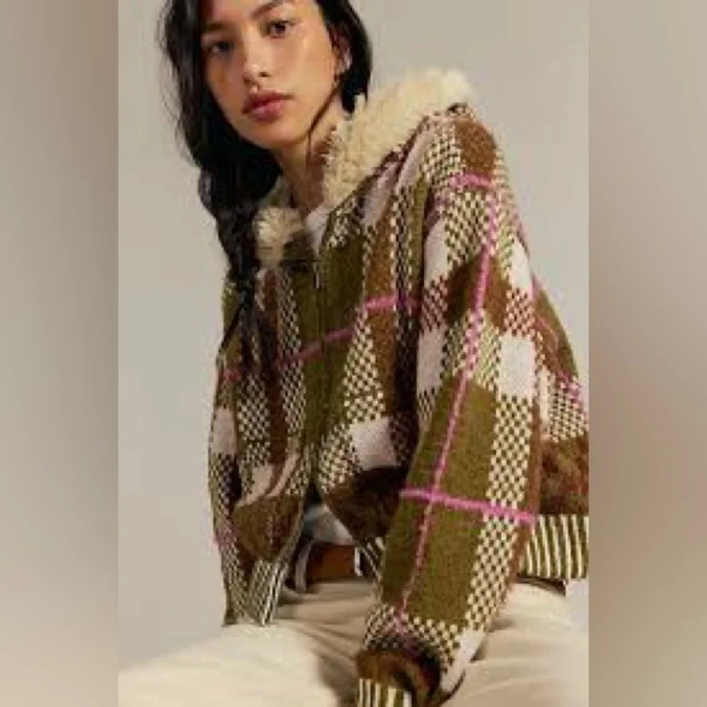 Free People Womens Namesake Faux Fur Lined Hoodie